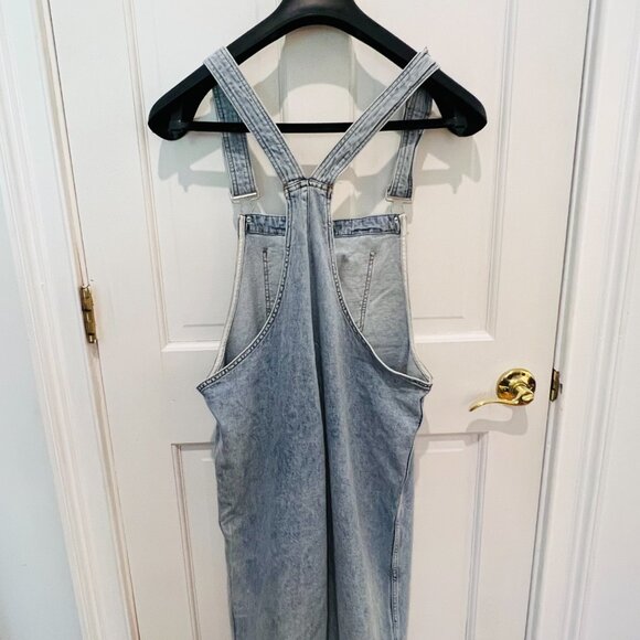 NEW WeWoreWhat We Wore What Blue Indigo Denim Cuffed Overalls Size Small - Picture 10 of 16